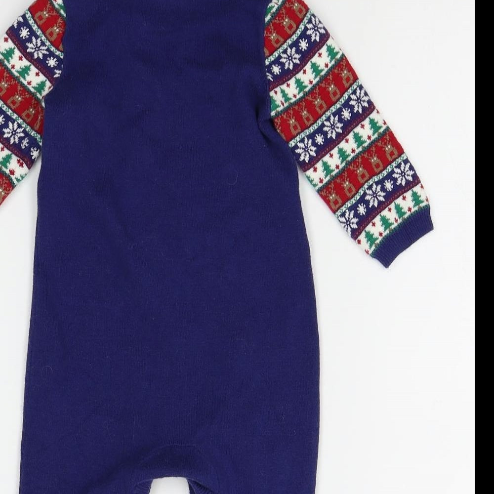 Miniclub Baby Blue   Babygrow One-Piece Size 3-6 Months  - christmas