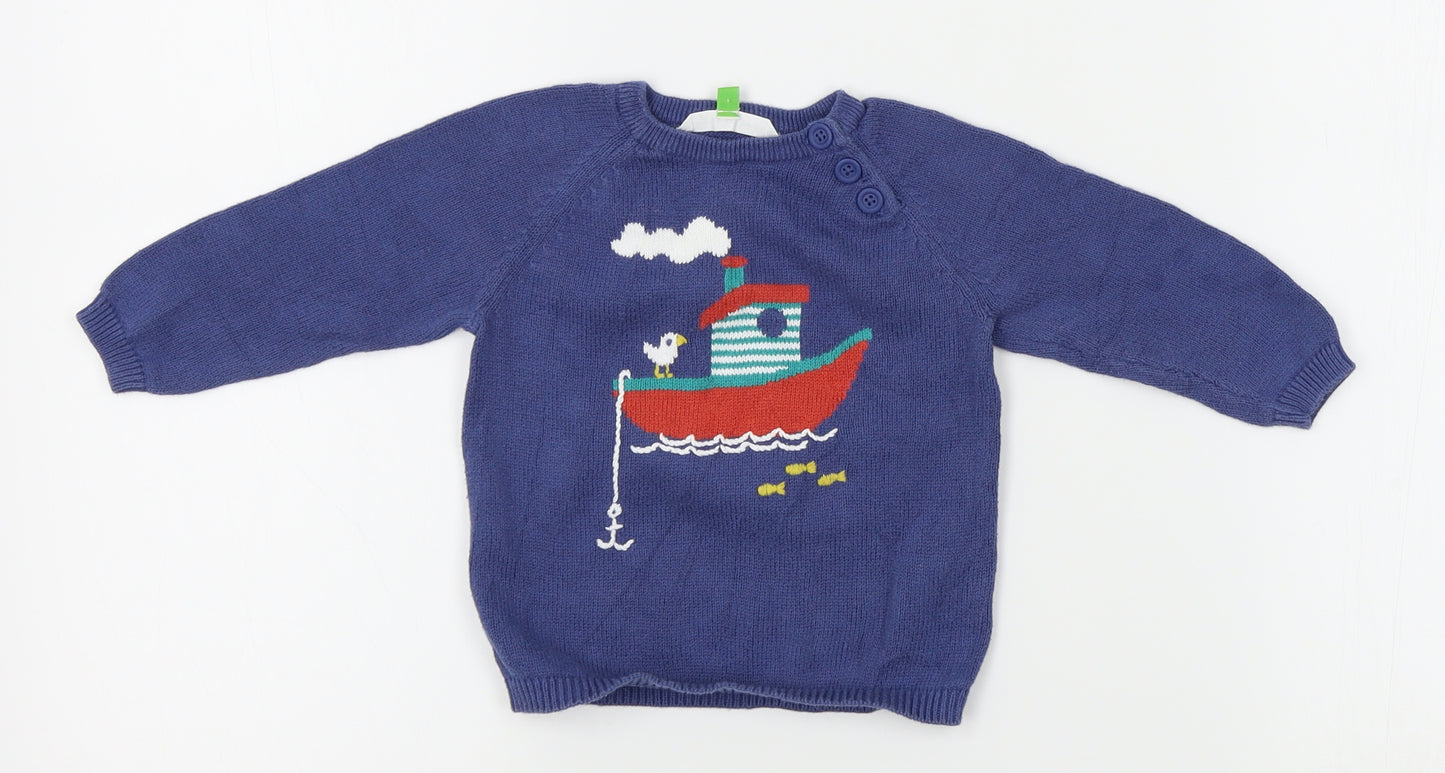John Lewis Baby Blue   Pullover Jumper Size 6-9 Months