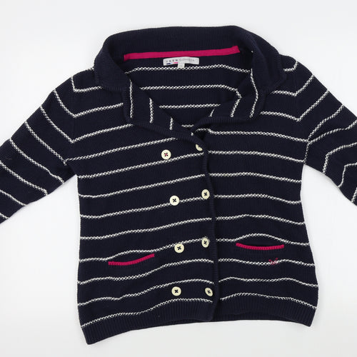 crew clothing co Womens Blue Striped  Cardigan Jumper Size 14