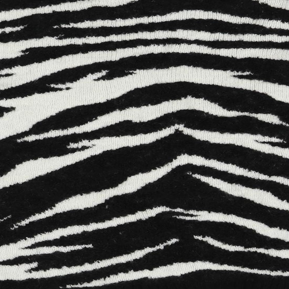 M&S Womens White Animal Print  Pullover Jumper Size M