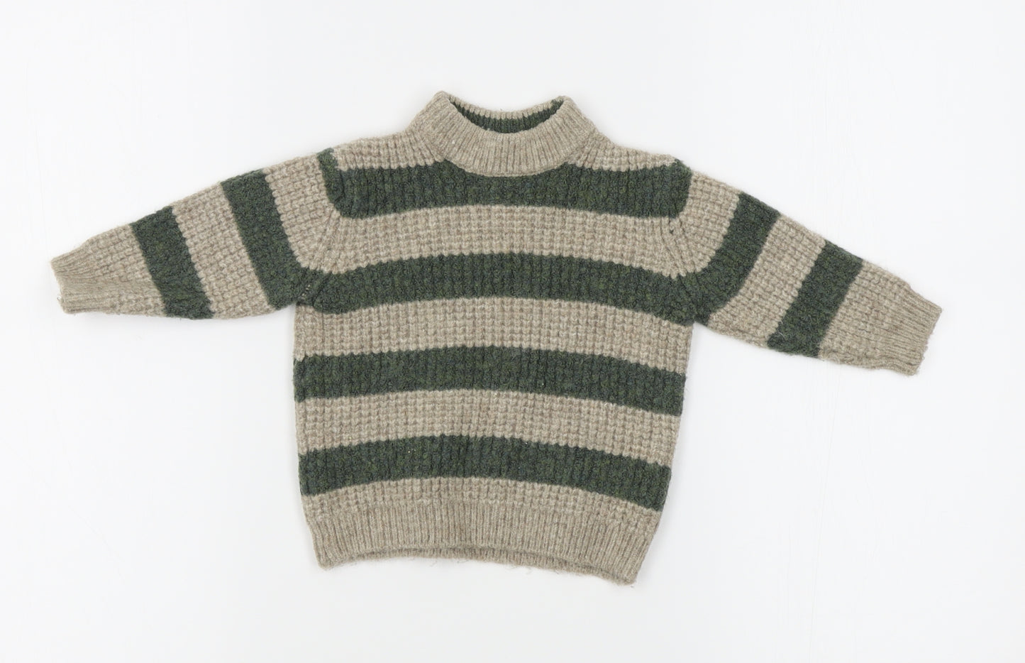 Zara Baby Beige Striped  Pullover Jumper Size 9-12 Months