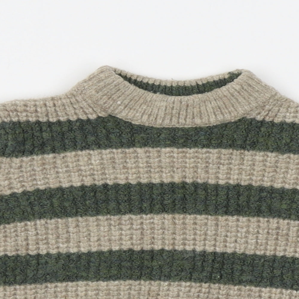 Zara Baby Beige Striped  Pullover Jumper Size 9-12 Months