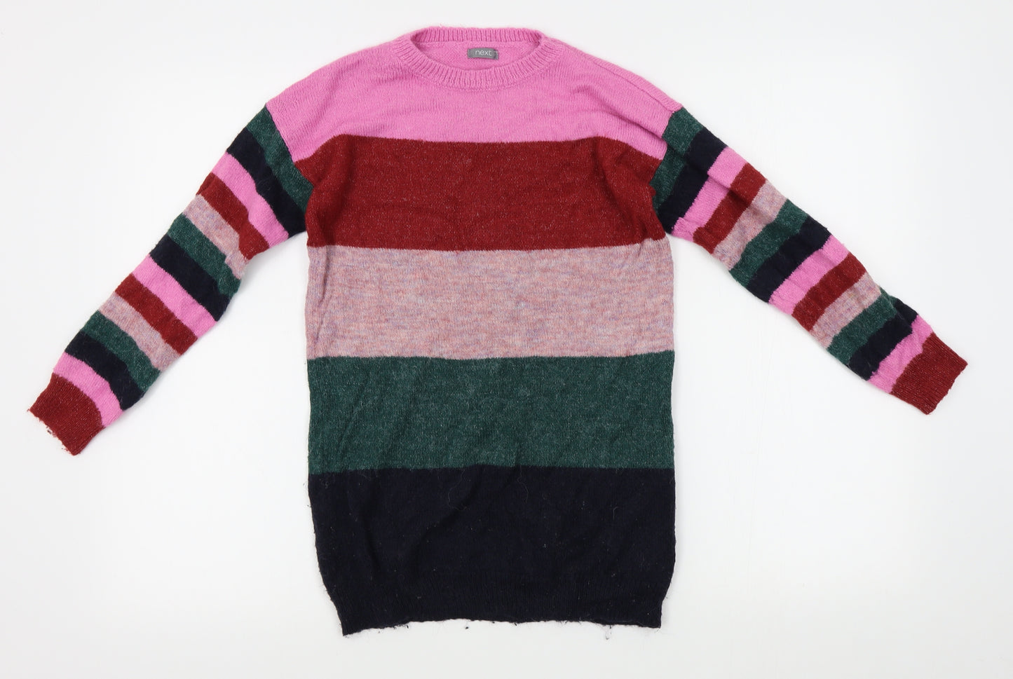 NEXT Girls Pink Striped  Pullover Jumper Size 9 Years