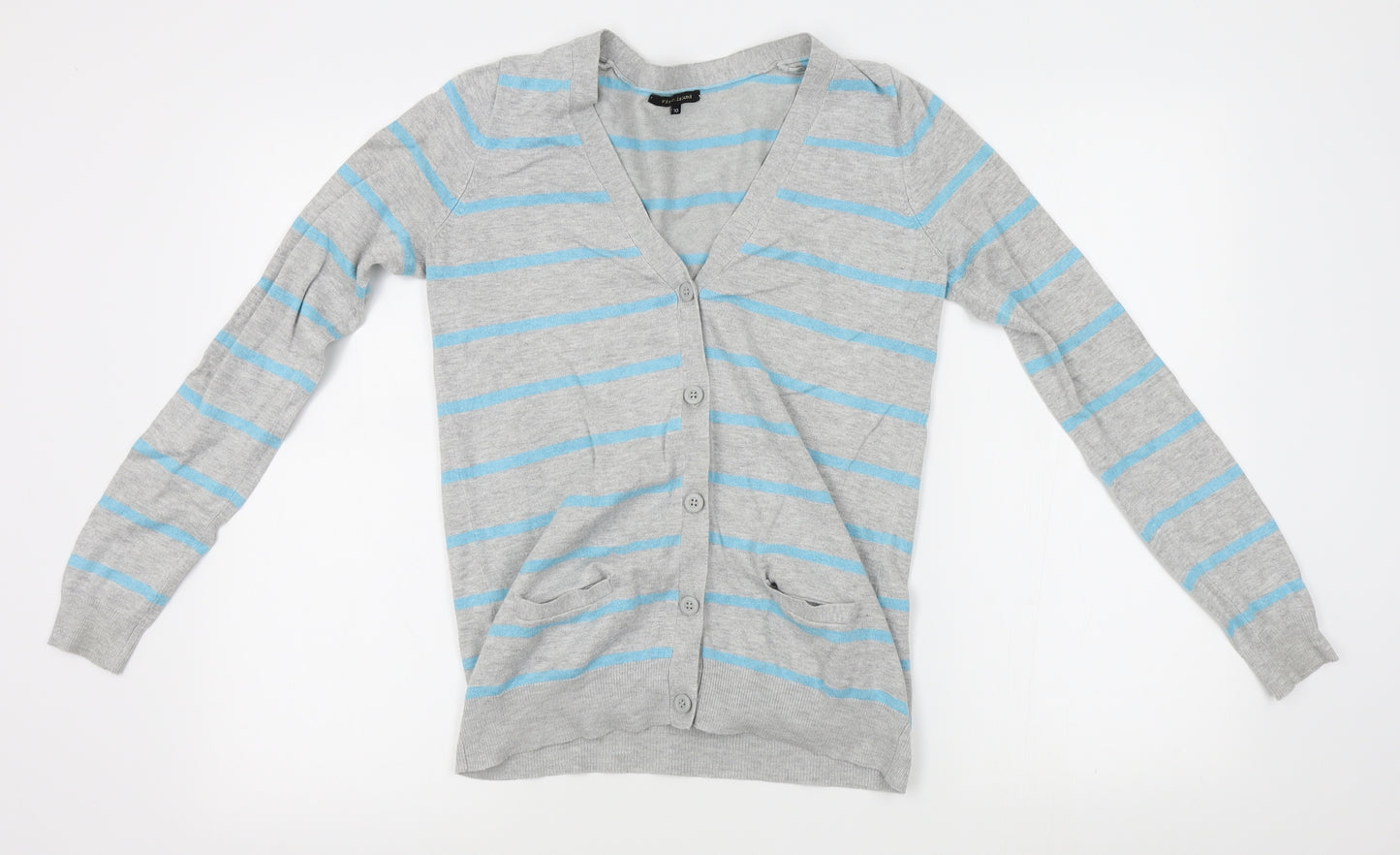 River Island Womens Gold Striped  Cardigan Jumper Size 10