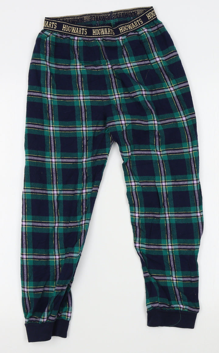 M&S Girls Green Plaid Lounge Pants Size 10-11 Years - hogwarts