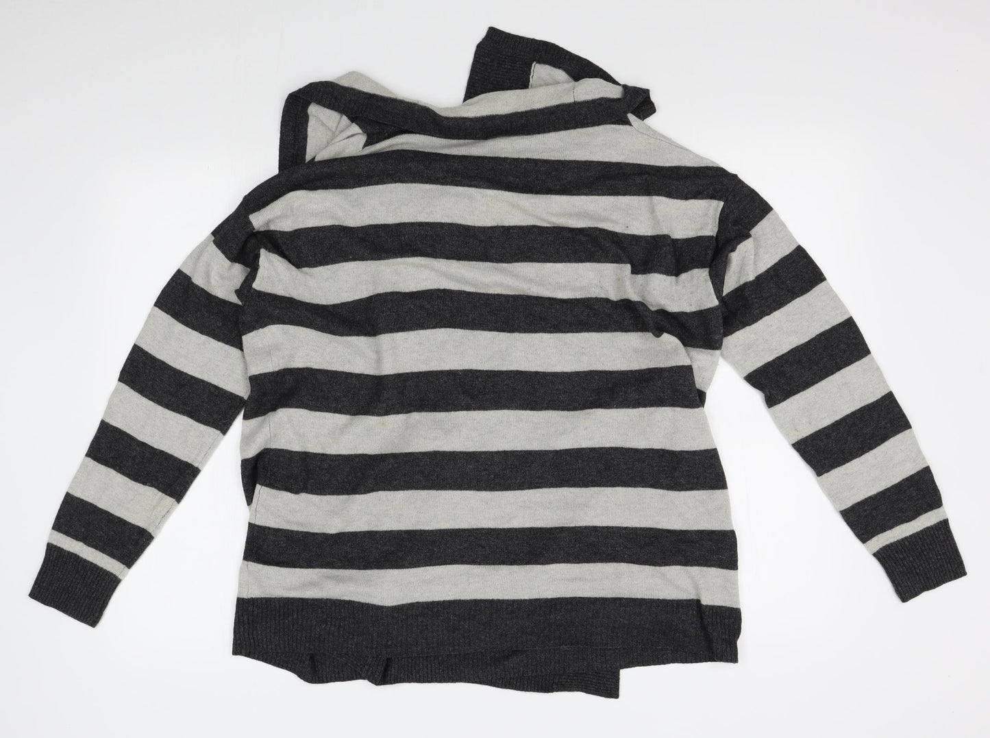 F&F Womens Grey Striped  Wrap Jumper Size 14