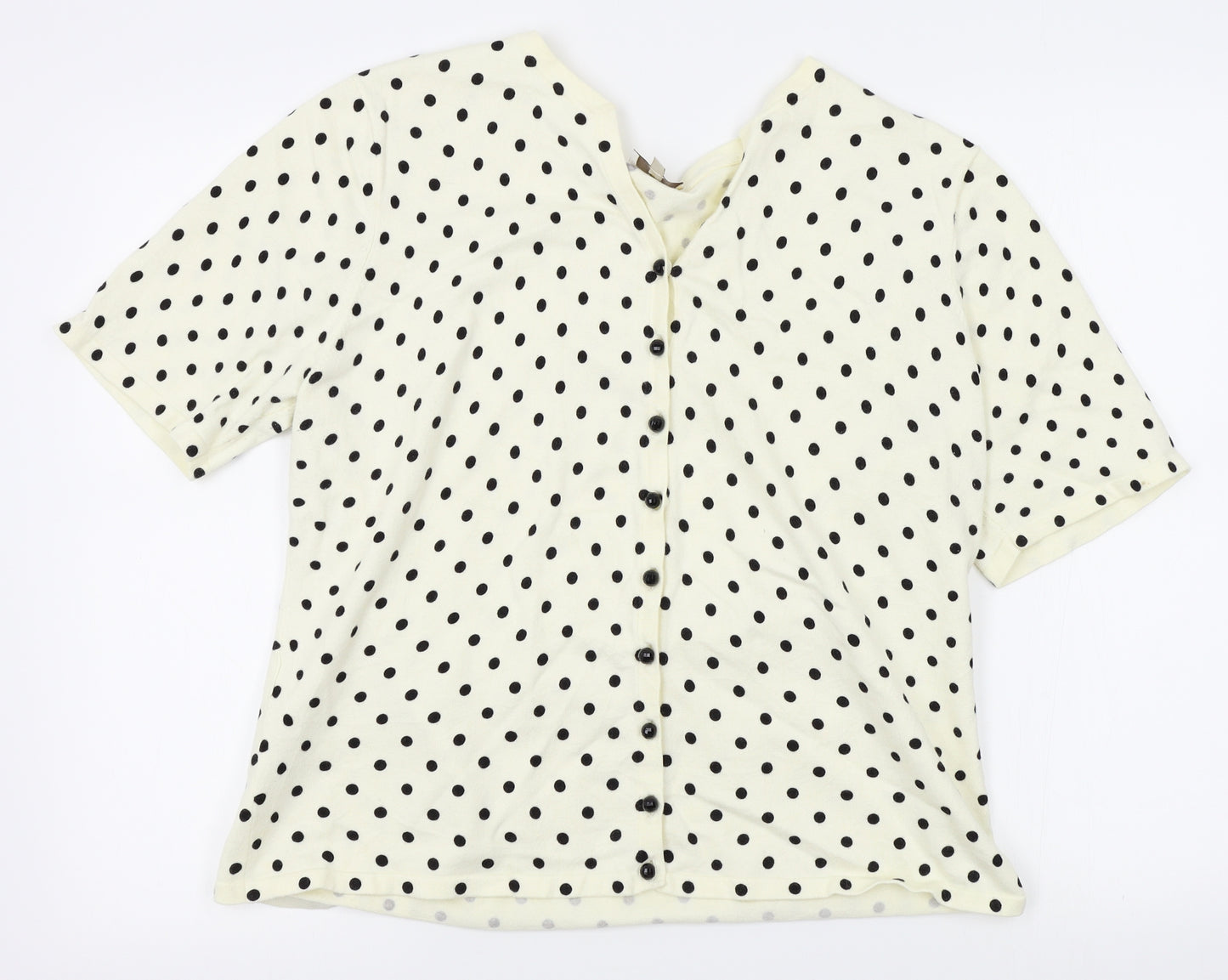 CC Womens Ivory Polka Dot  Basic Button-Up Size XL