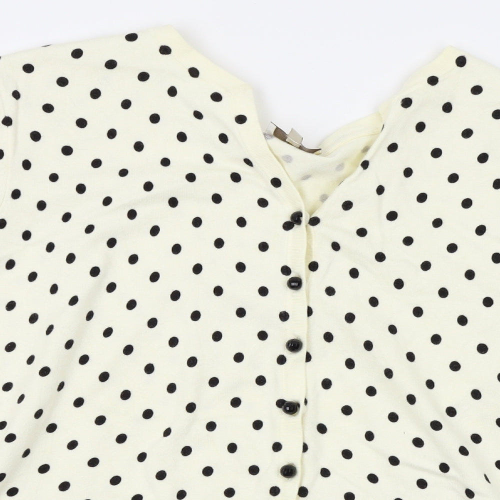 CC Womens Ivory Polka Dot  Basic Button-Up Size XL