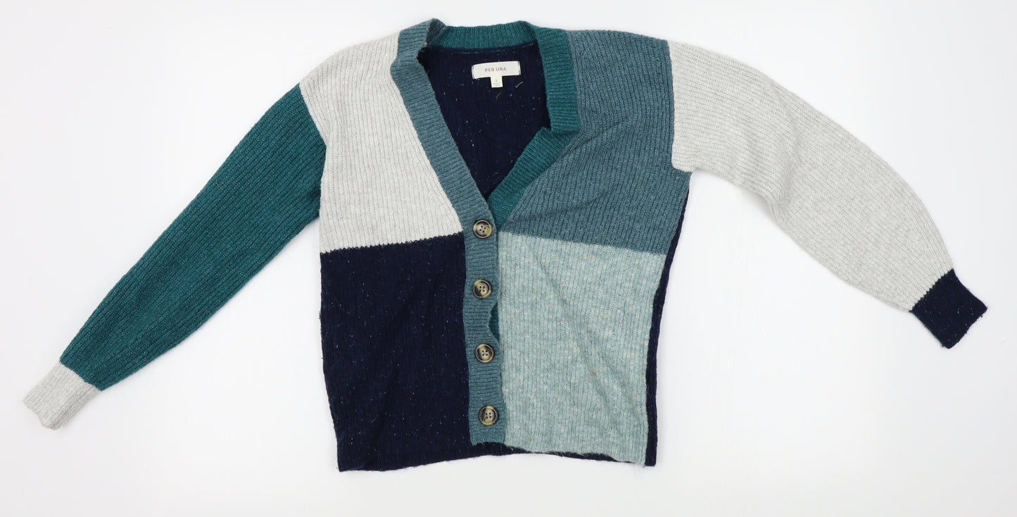 M&S Womens Blue   Cardigan Jumper Size 6