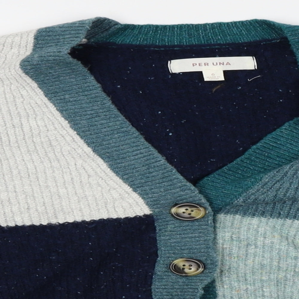 M&S Womens Blue   Cardigan Jumper Size 6