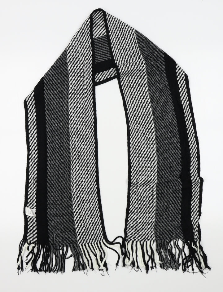 Preworn Unisex Black Striped Scarf