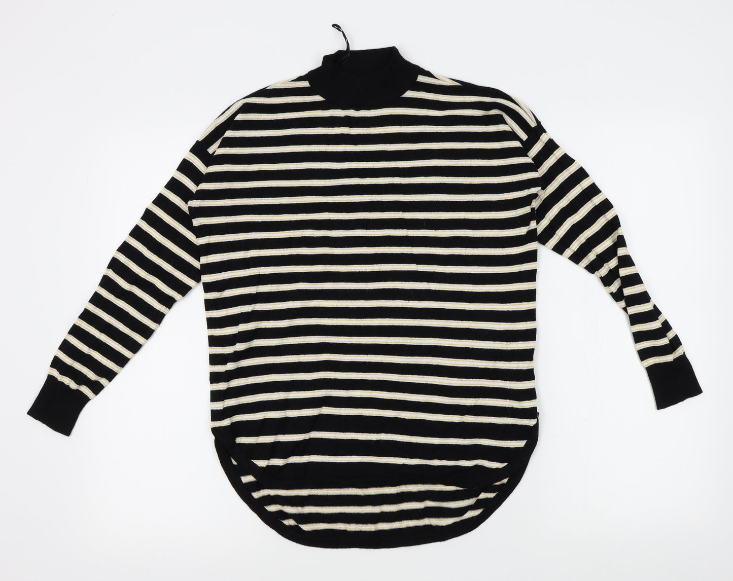 Peacocks Womens Black Striped  Pullover Jumper Size 10