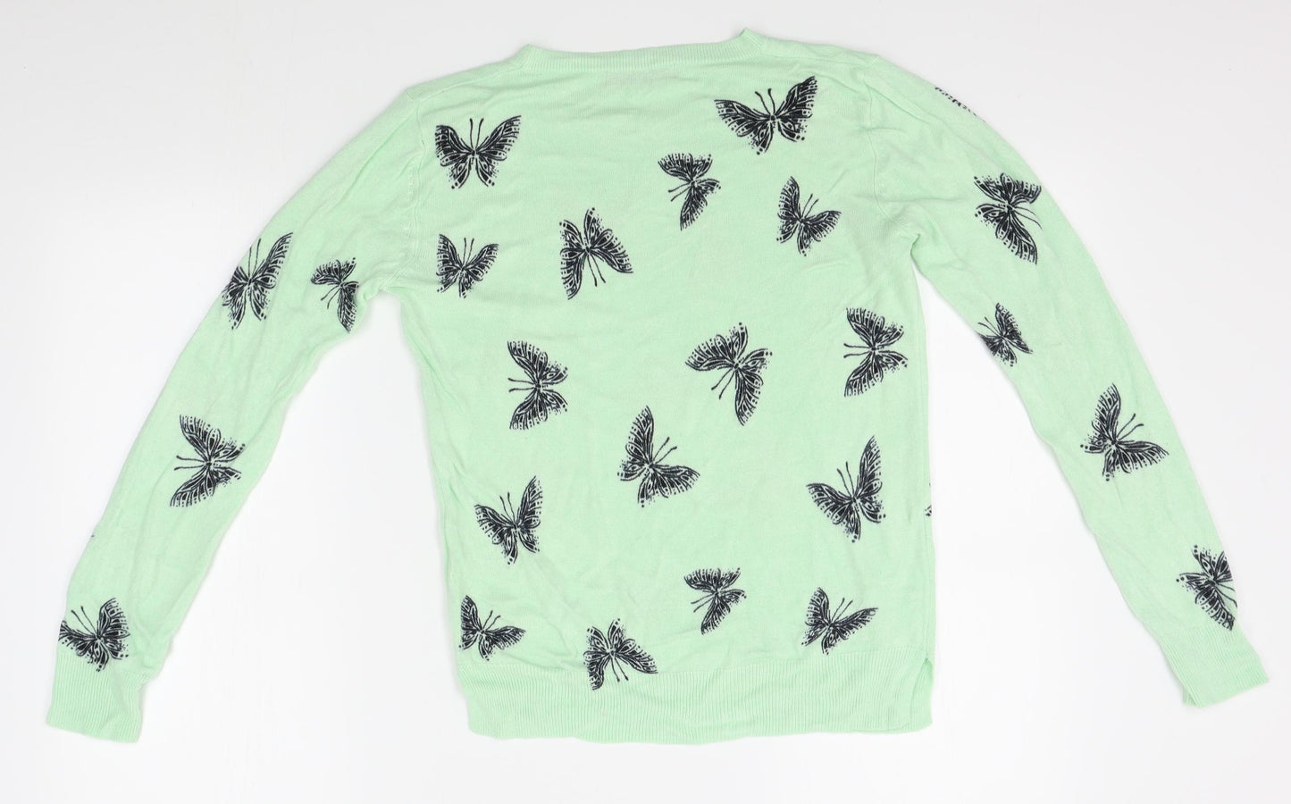 M&S Womens Green   Pullover Jumper Size 10  - butterfly pattern