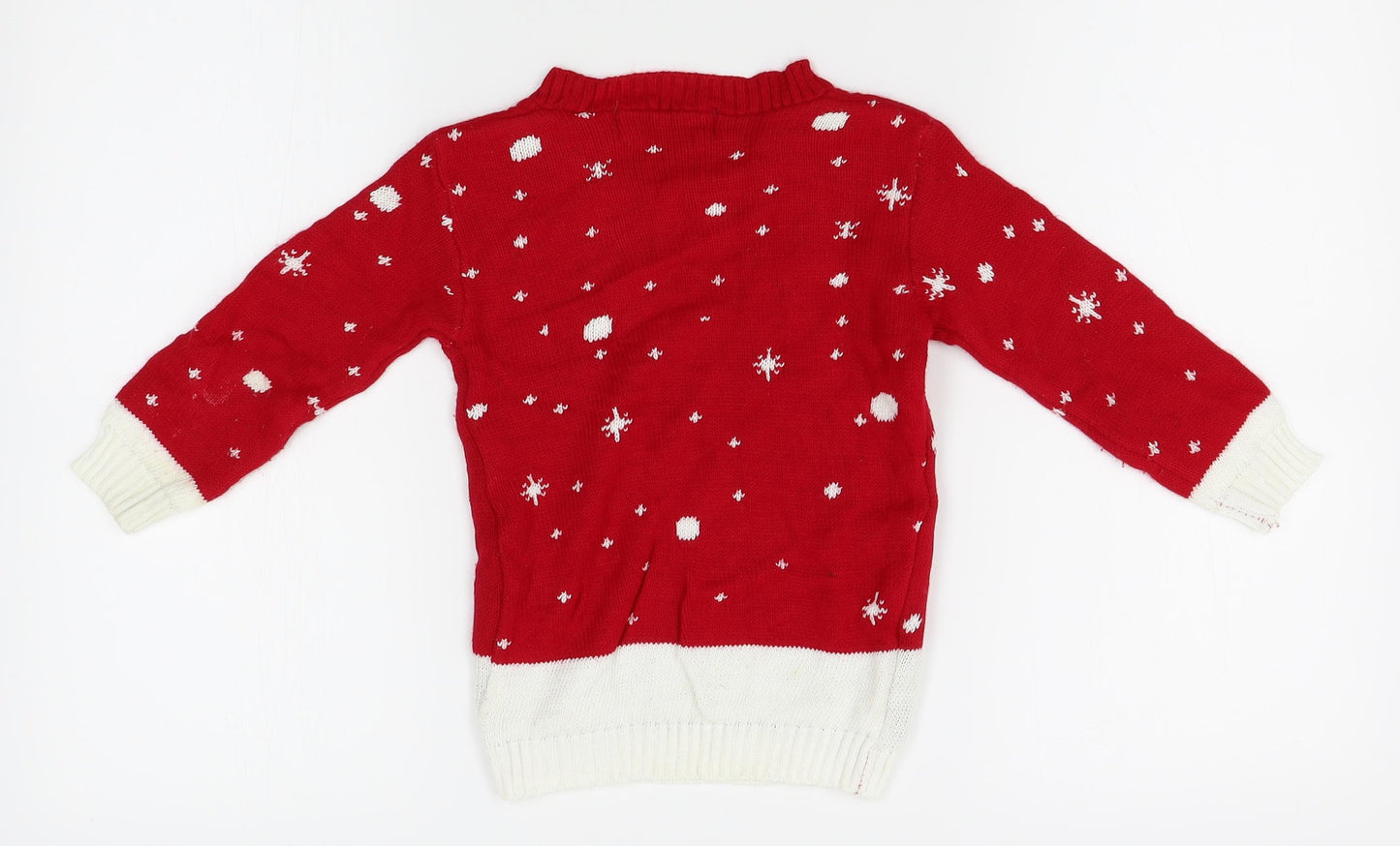 PINK Girls Red   Pullover Jumper Size 3-4 Years  - minions, christmas