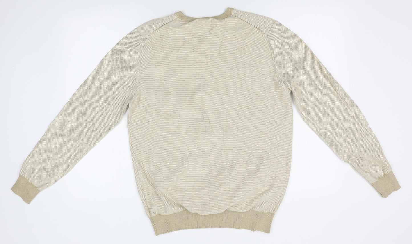 Primark Mens Beige Striped  Pullover Jumper Size M