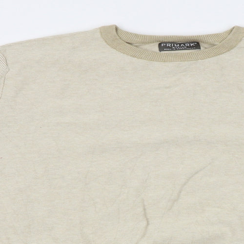 Primark Mens Beige Striped  Pullover Jumper Size M