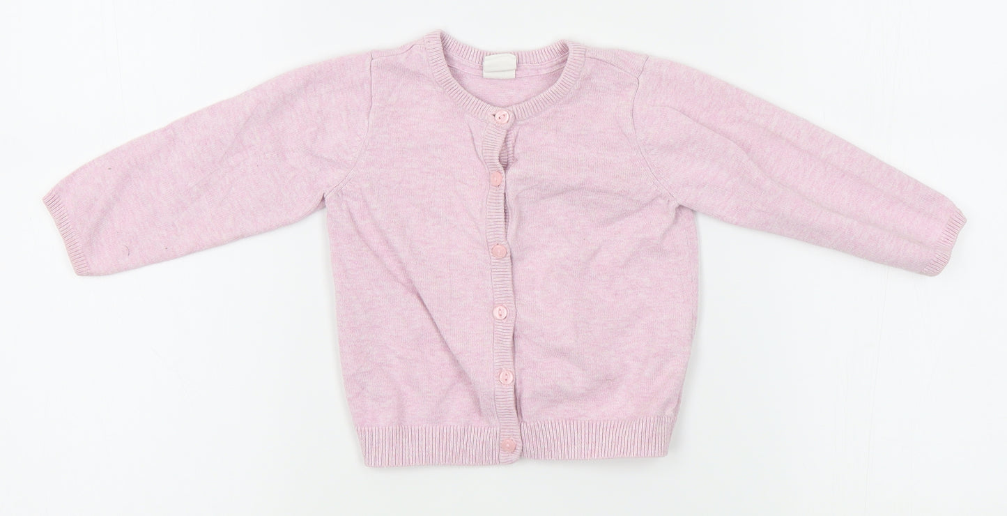H&M Girls Purple   Cardigan Jumper Size 9-12 Months