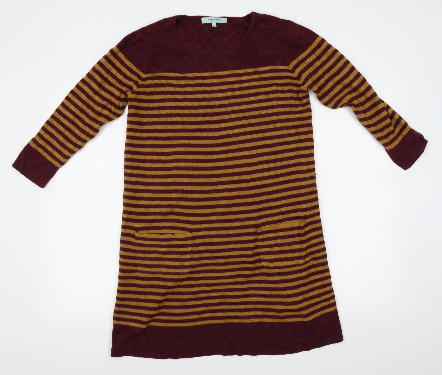 Dickins & Jones Womens Red Striped  Jumper Dress  Size 12