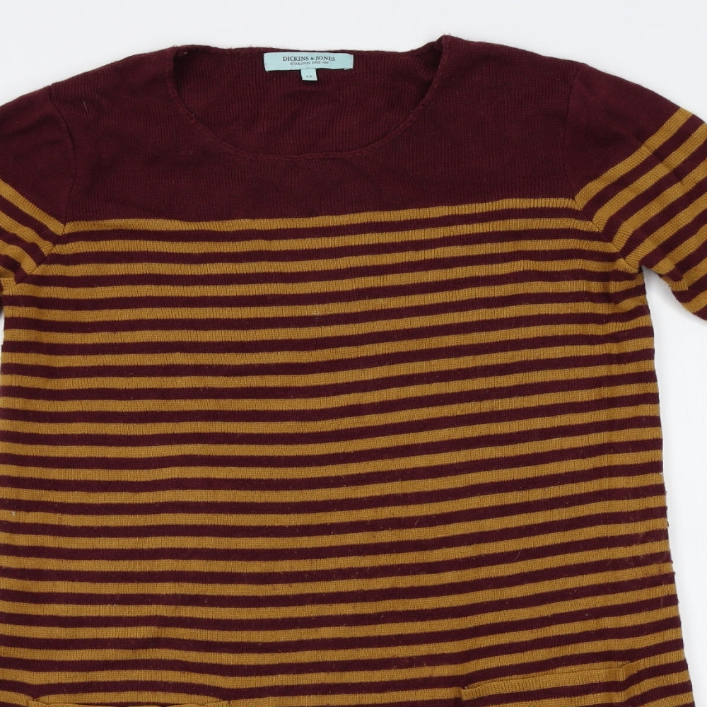 Dickins & Jones Womens Red Striped  Jumper Dress  Size 12