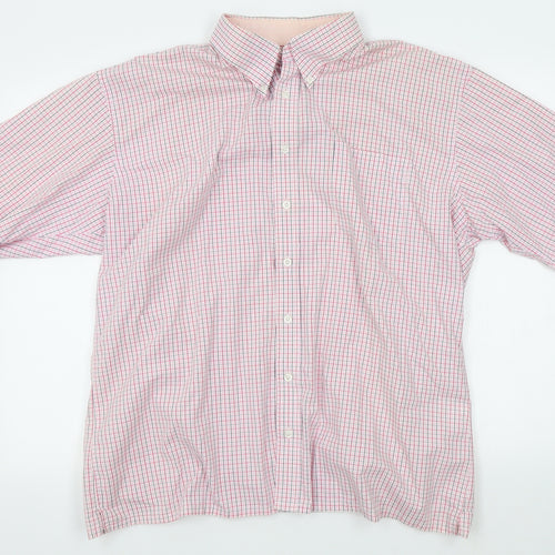 Bosideng Mens Pink Check   Button-Up Size XL
