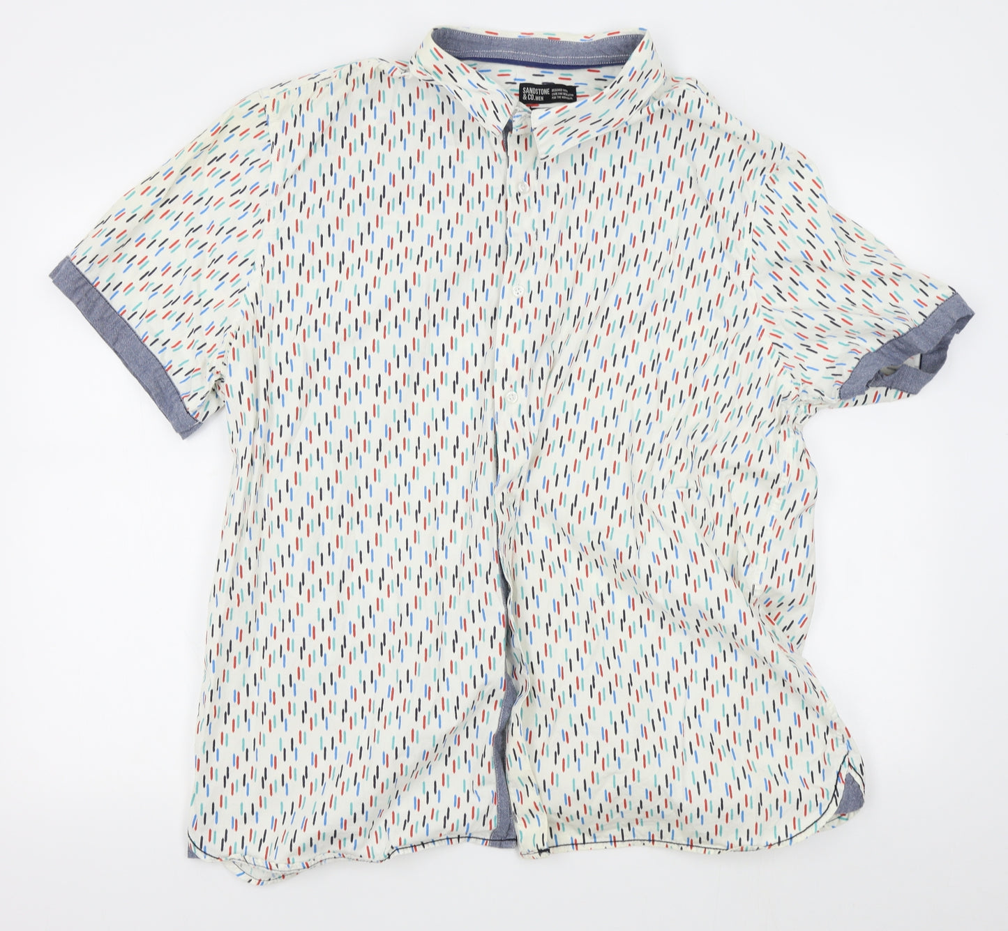 sandstone & Co Mens White    Button-Up Size 2XL
