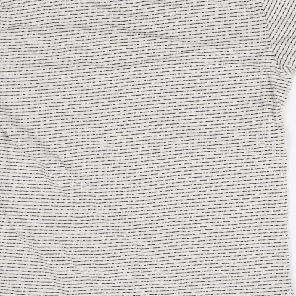 NEXT Mens White Striped   T-Shirt Size M