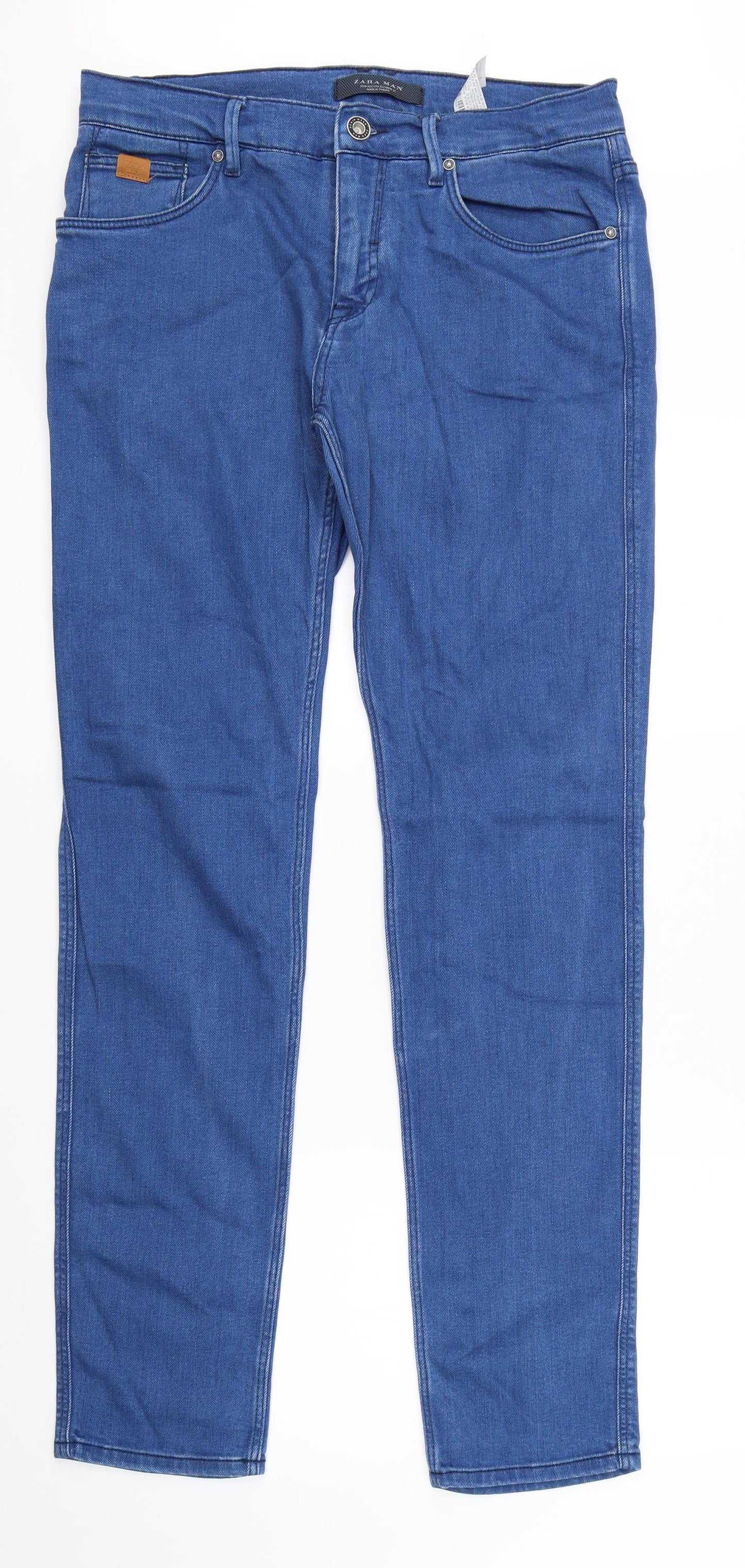 Zara Mens Blue  Denim Straight Jeans Size 32 L32 in