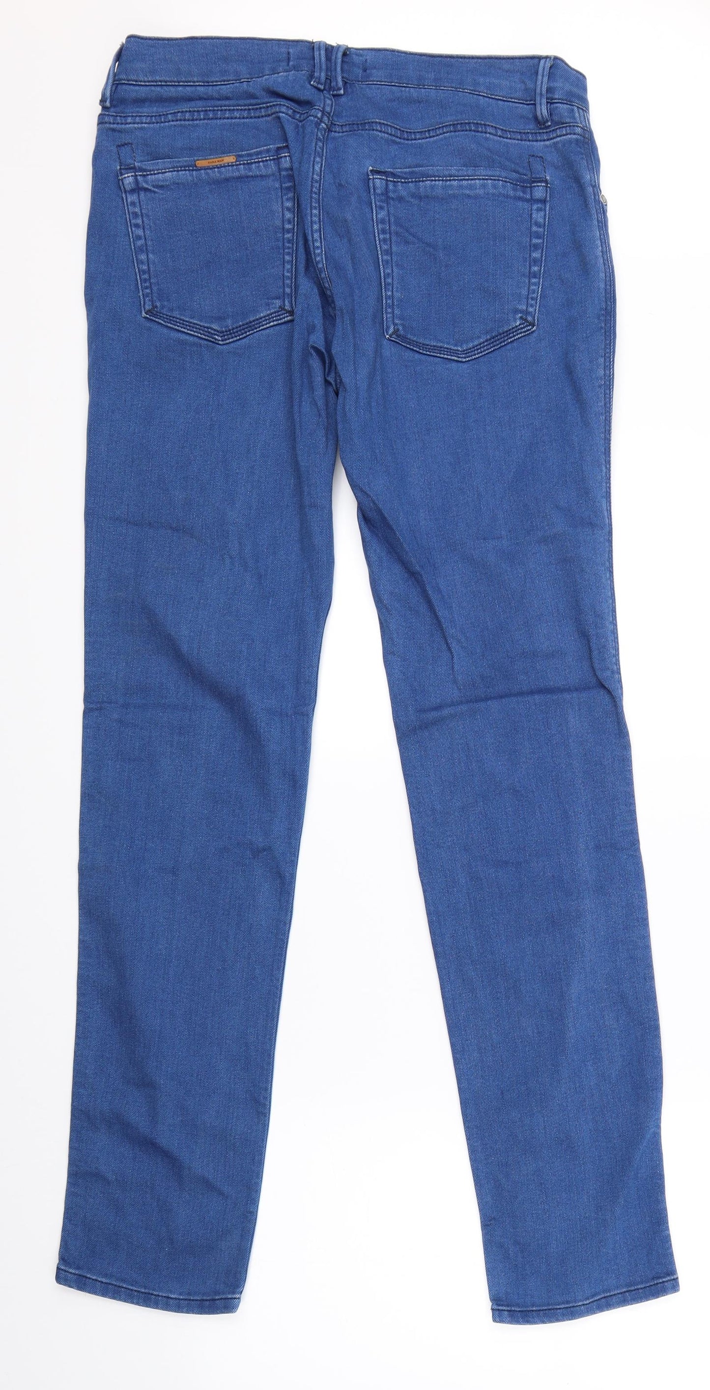 Zara Mens Blue  Denim Straight Jeans Size 32 L32 in