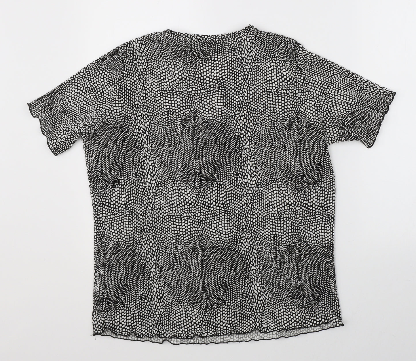 Forever Womens Black Animal Print  Basic Blouse Size L