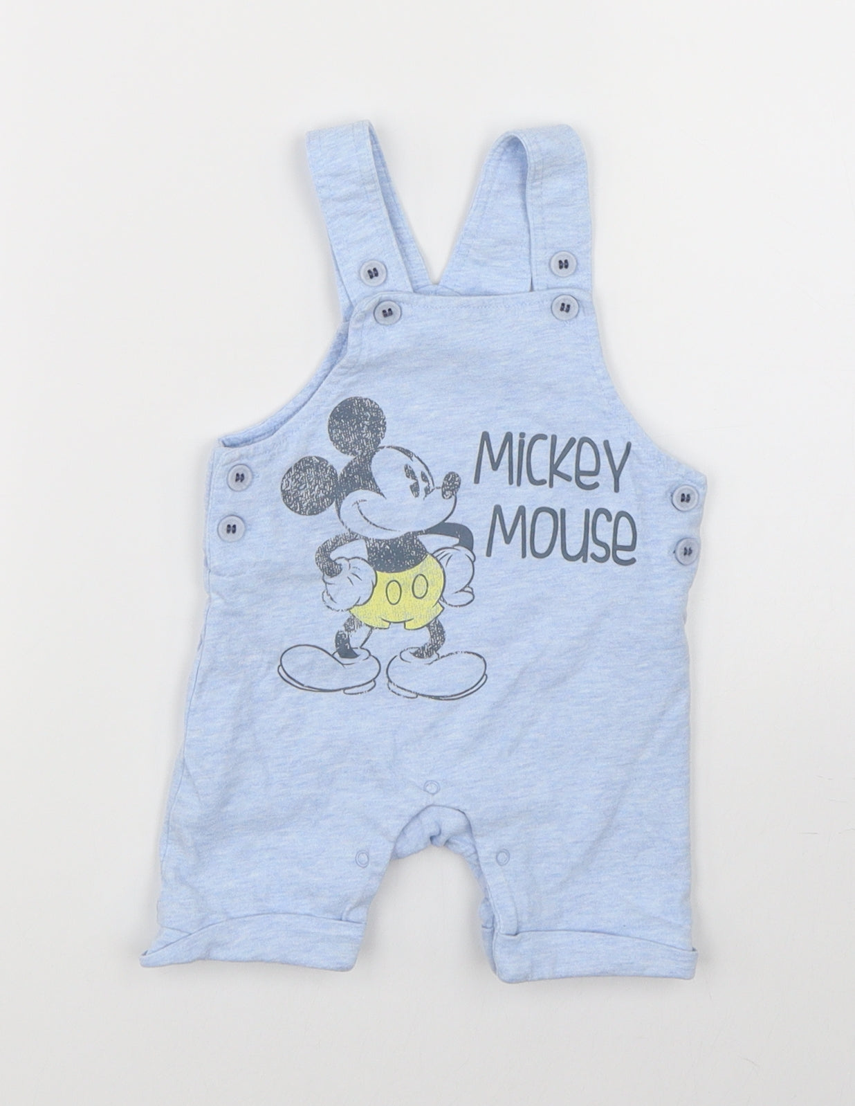 BHS Boys Blue   Dungaree One-Piece Size 3-6 Months  - Disney mickey mouse