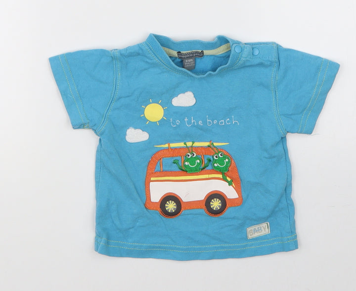 Pumpkin Patch Boys Blue Basic T-Shirt Size 3-6 Months