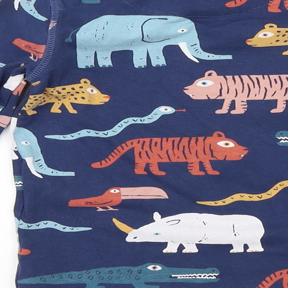 Marks & Spencer Boys Blue   Basic T-Shirt Size 18-24 Months  - animals