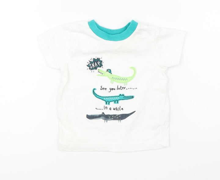 Nutmeg Baby White   Basic T-Shirt Size 6-9 Months