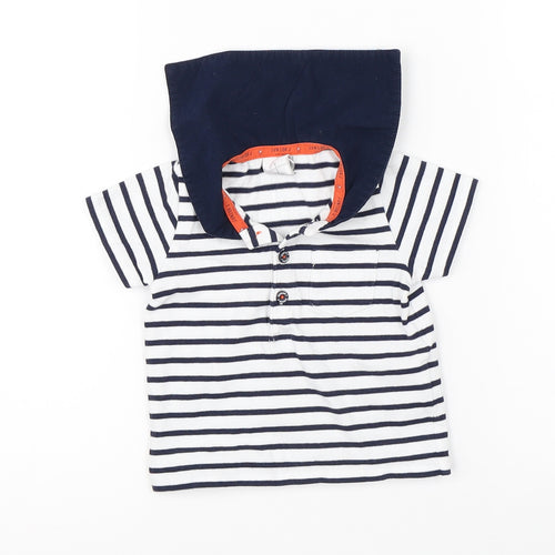 Debenhams Boys Blue Striped  Basic Polo Size 6-9 Months