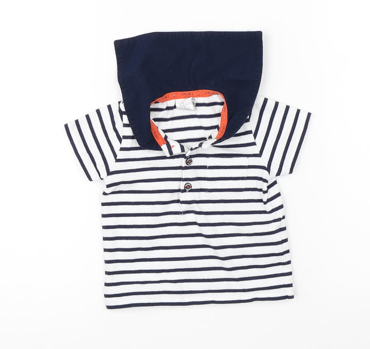 Debenhams Boys Blue Striped Basic Polo Size 6-9 Months