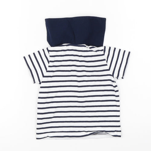 Debenhams Boys Blue Striped  Basic Polo Size 6-9 Months