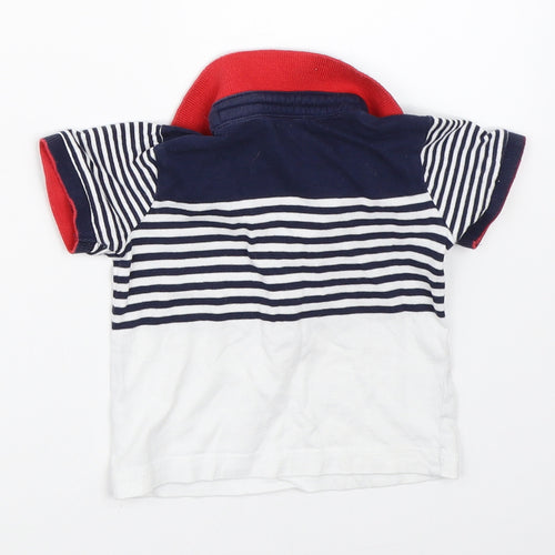 George Boys Blue Striped  Basic Polo Size 3-6 Months