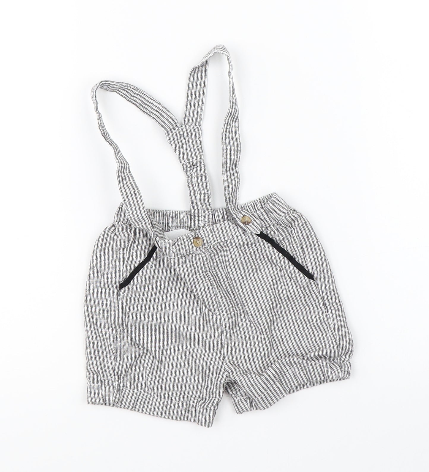 George Baby White Striped  Dungaree One-Piece Size 3-6 Months