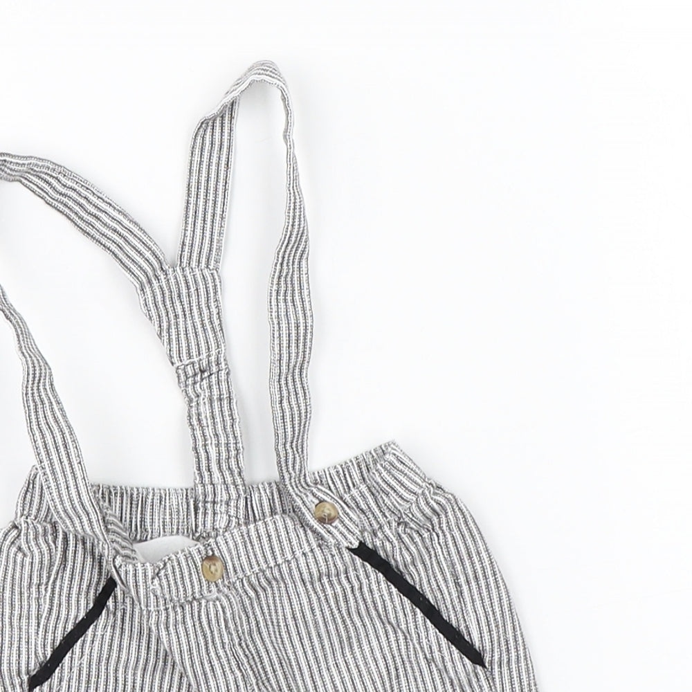 George Baby White Striped  Dungaree One-Piece Size 3-6 Months