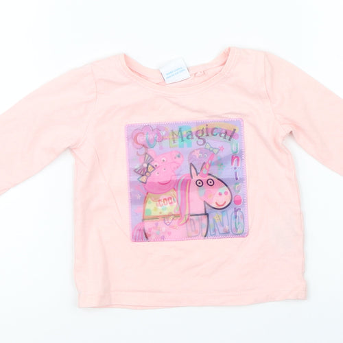Peppa Pige Girls Pink   Basic T-Shirt Size 3-6 Months  - Peppa Pige