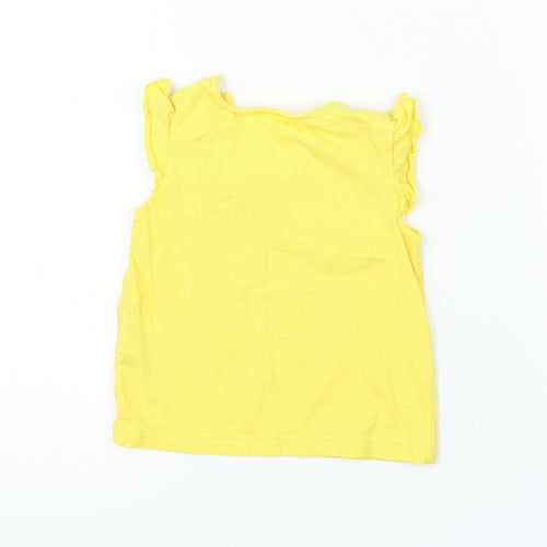F&F Girls Yellow   Basic T-Shirt Size 3-6 Months  - bee