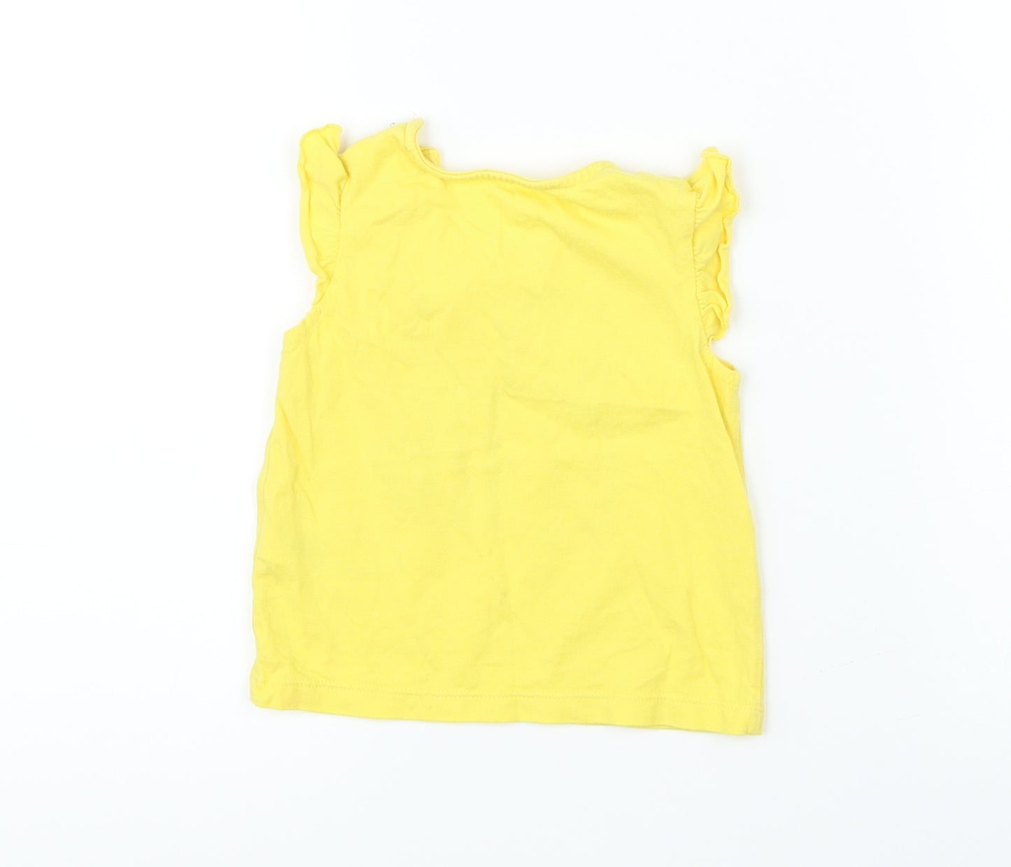 F&F Girls Yellow   Basic T-Shirt Size 3-6 Months  - bee