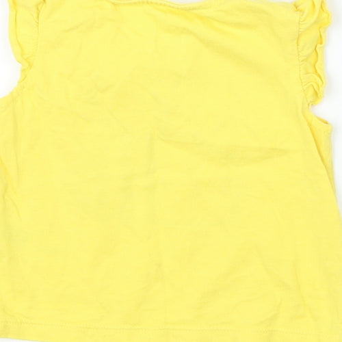 F&F Girls Yellow   Basic T-Shirt Size 3-6 Months  - bee