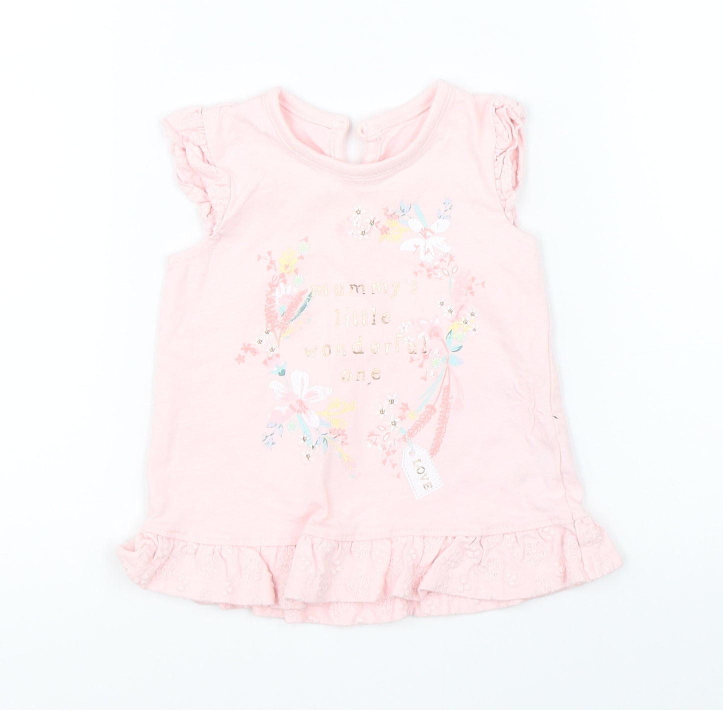 George Girls Pink   Basic T-Shirt Size 3-6 Months