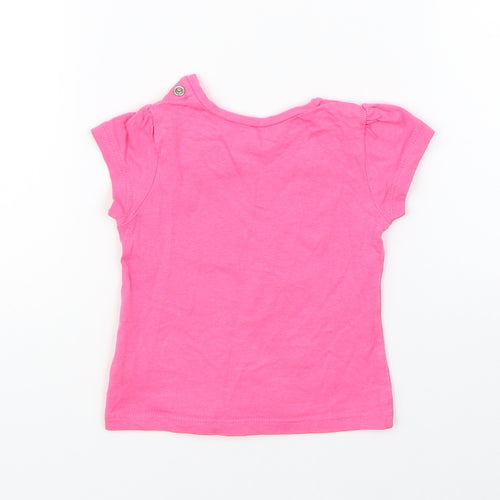 Mothercare Girls Pink   Basic T-Shirt Size 6-9 Months  - rabbit