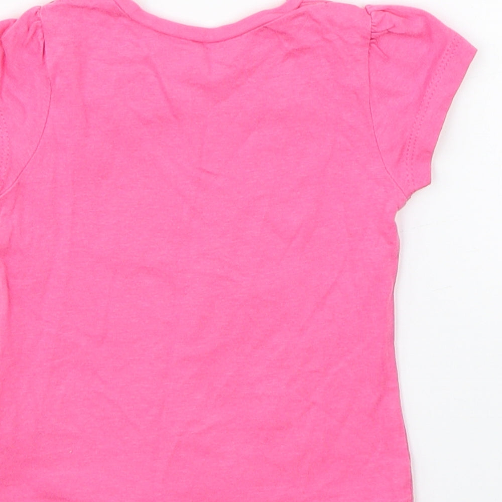 Mothercare Girls Pink   Basic T-Shirt Size 6-9 Months  - rabbit