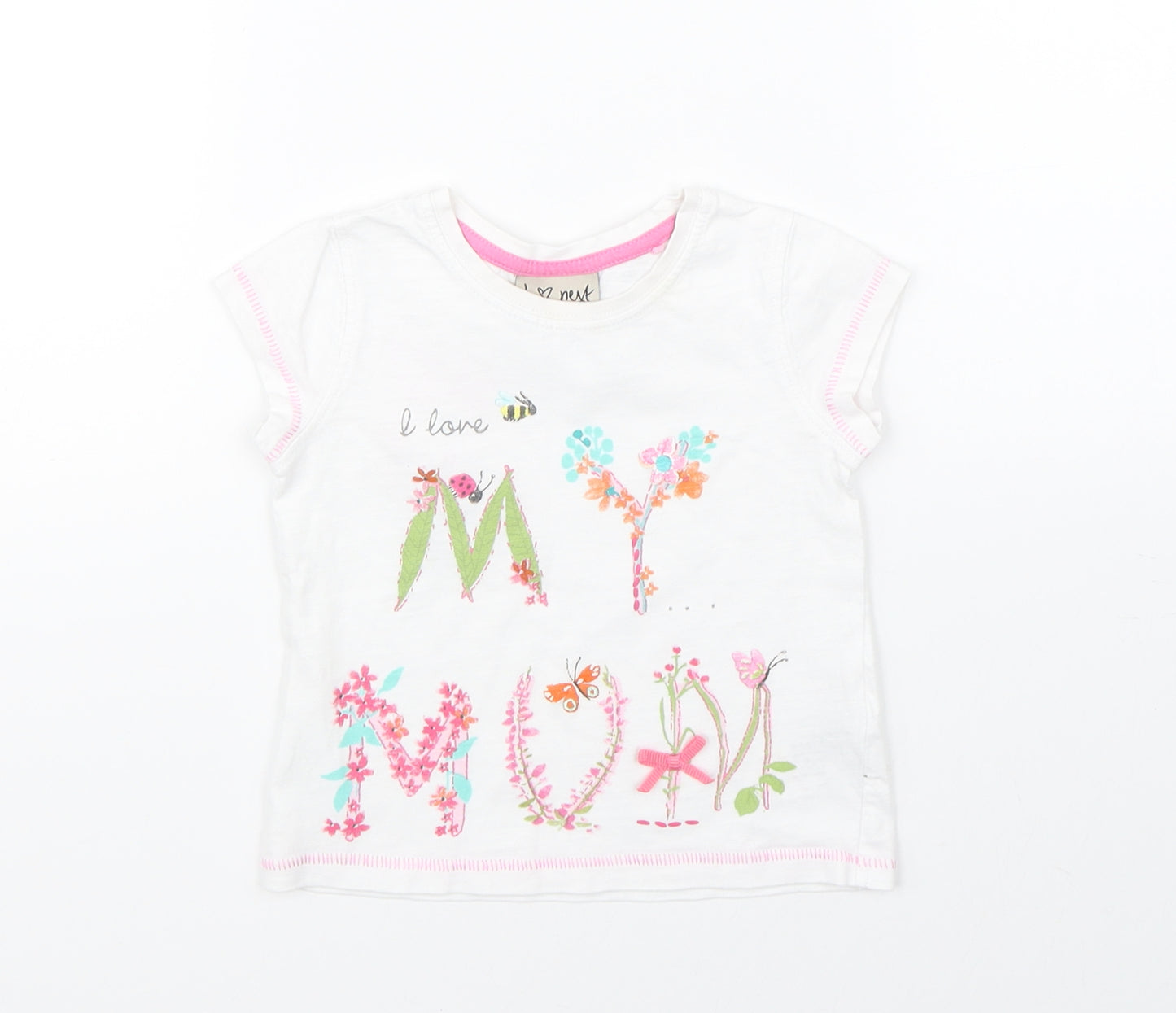 NEXT Girls White   Basic T-Shirt Size 6-9 Months