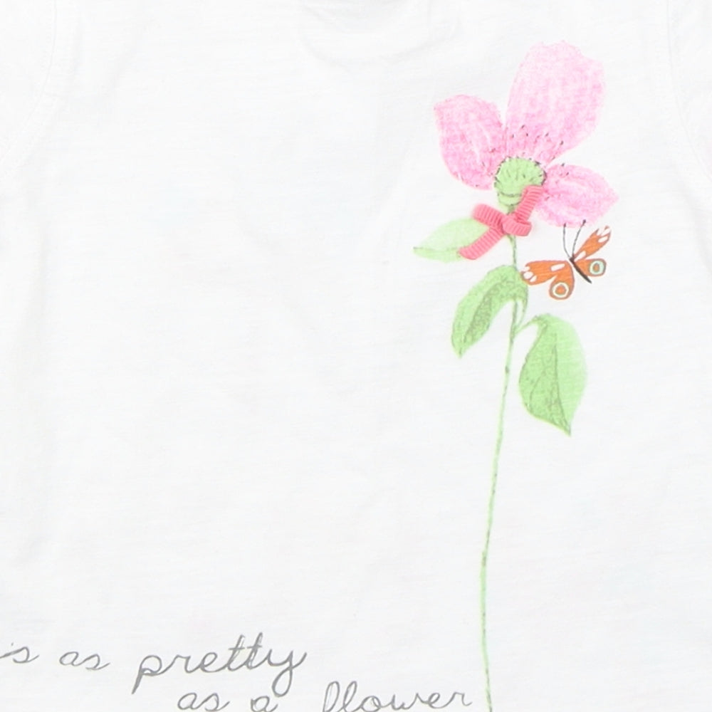 NEXT Girls White   Basic T-Shirt Size 6-9 Months