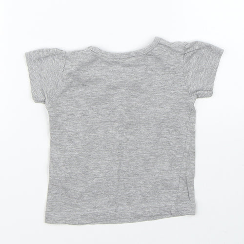 Preworn Girls Grey   Basic T-Shirt Size 6-9 Months