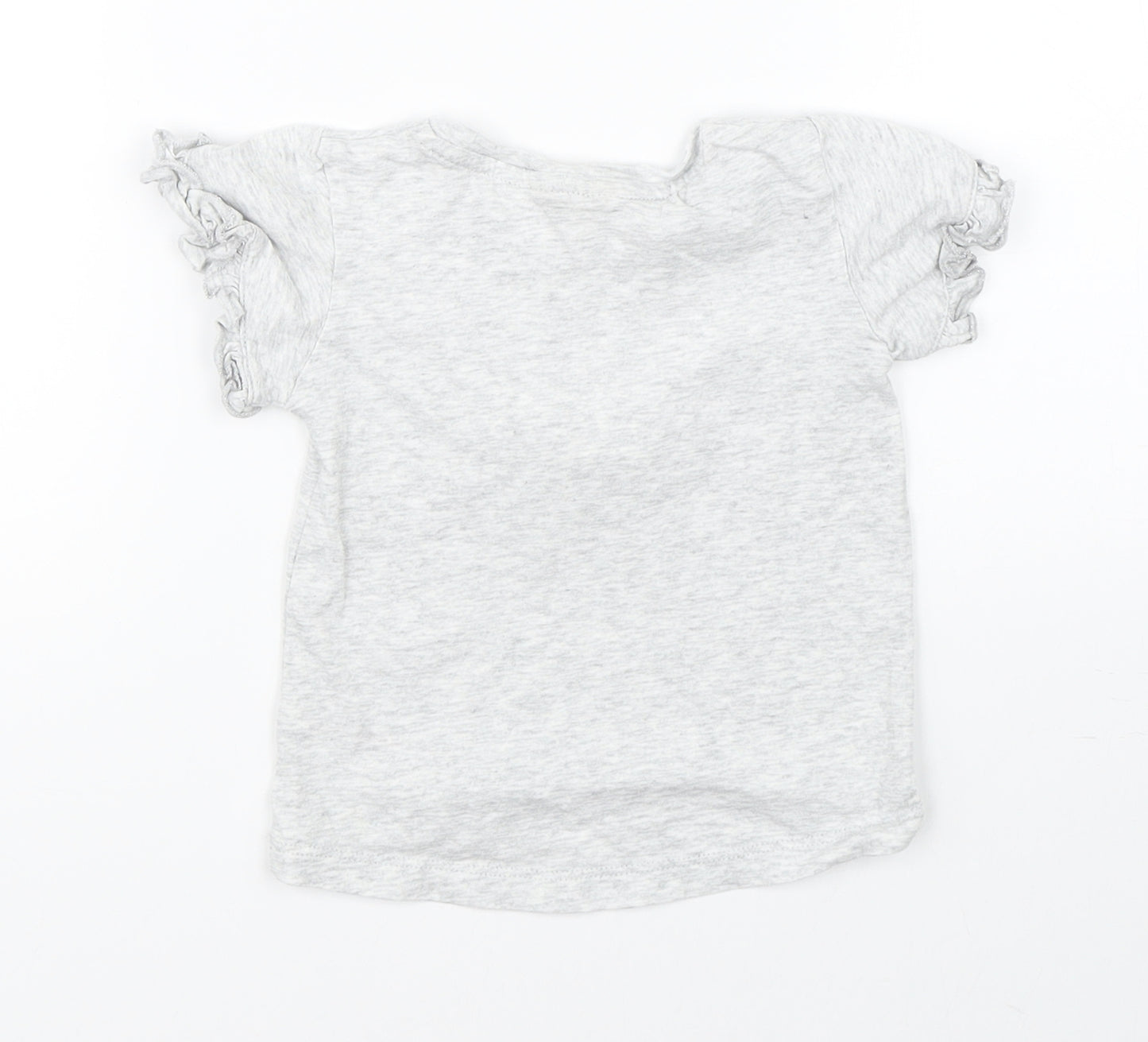 River Island Girls Grey   Basic T-Shirt Size 6-9 Months  - unicorn